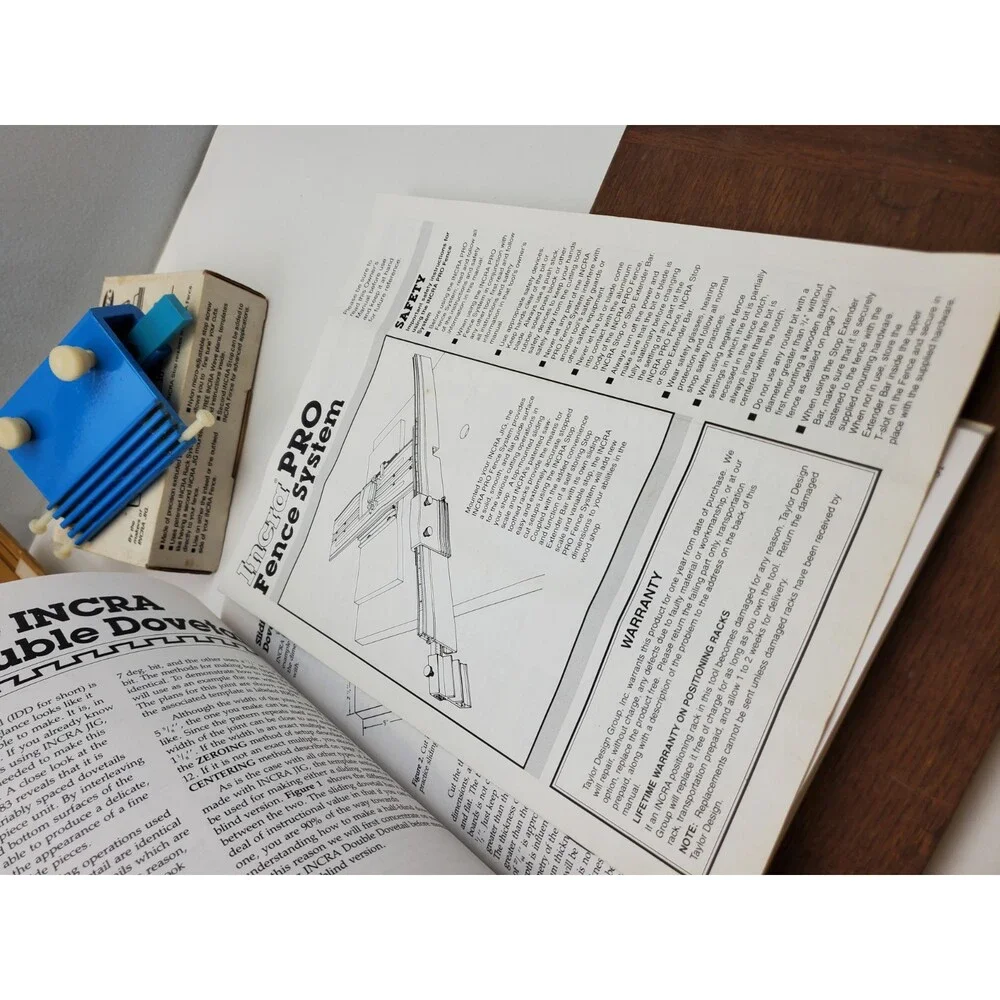 Incra Jig Fence Positioner Template Woodworking Router Dovetails Box Joint Books